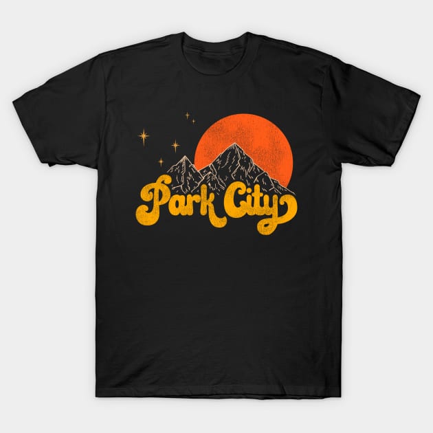 Vintage Park City Utah Mid Century Distressed Aesthetic T-Shirt by darklordpug